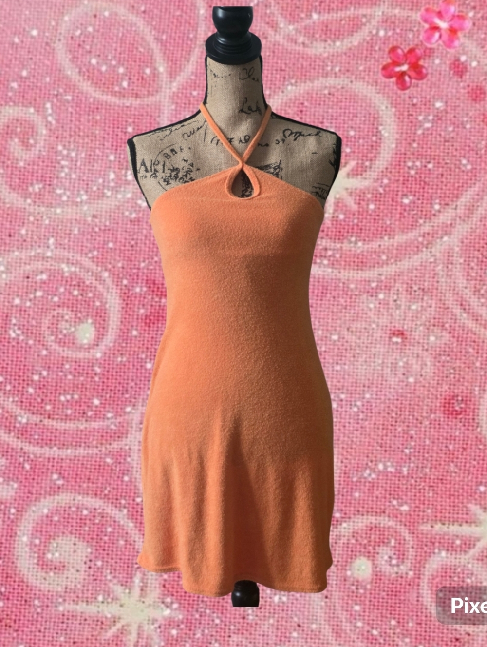 HOLLISTER TERRY DRESS Orange Mini Towel Material Y2K